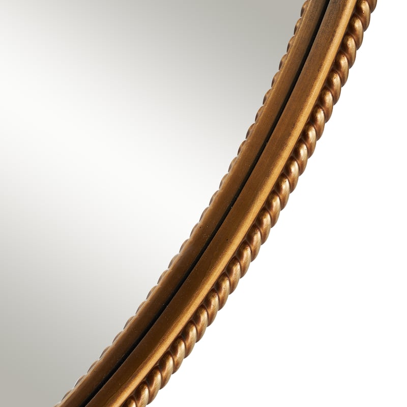 Gold Resin Room Wall Mirror with Twisted Chain Inspired Frame