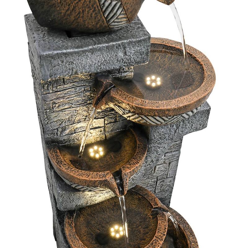 Garden Water Fountain, Resin Fountain for Home Garden Decor