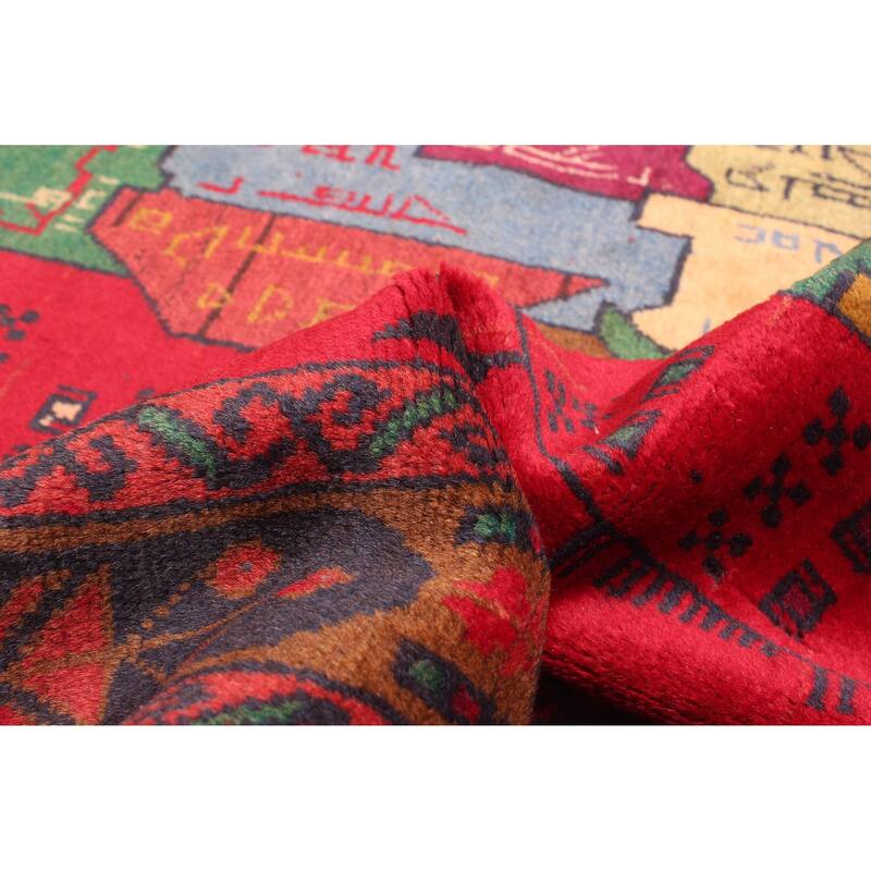 ECARPETGALLERY Hand-knotted Teimani Red Wool Rug - 3'8 x 6'8