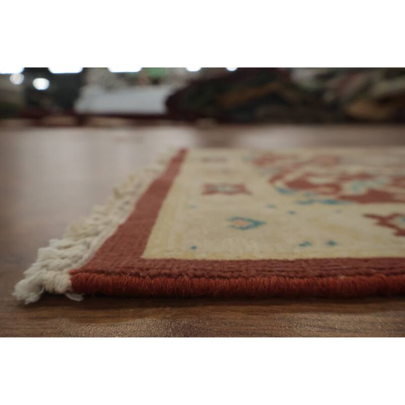 Hand Knotted Oriental 100% Wool Carpet Traditional All-Over Brown Ziegler Area Rug - 4' 0'' X 2' 0''