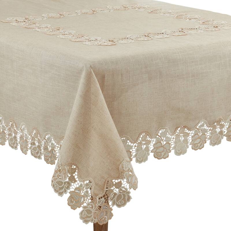Lace Tablecloth With Rose Border Design
