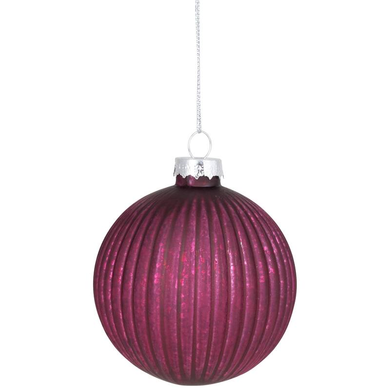 Onion and Glass Ball Christmas Ornaments - 3.25" - Burgundy and Purple - 9ct