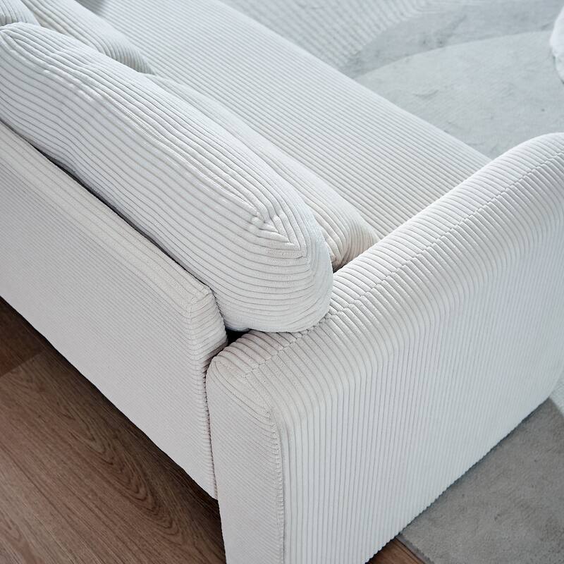 Corduroy Fabric Free Combination Sofa Set w/Support Pillow