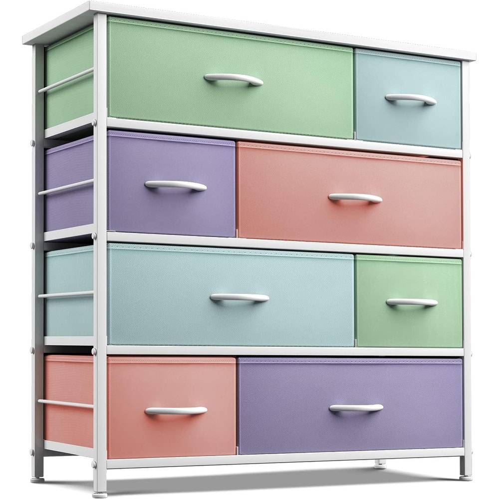 Dresser w/ 8 Drawers Furniture Storage & Night Stand Table for Bedroom