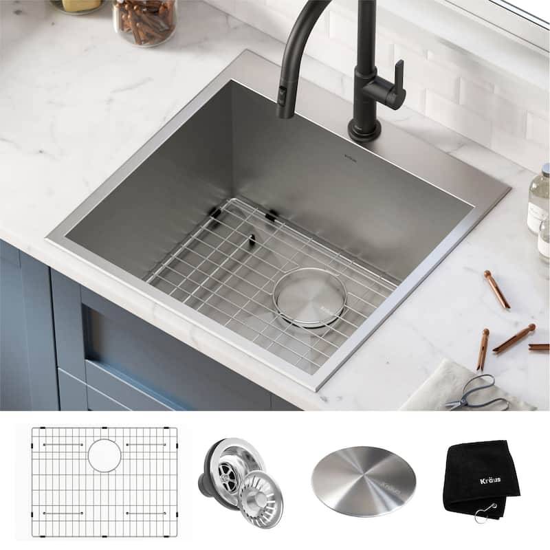 Kraus Standart PRO 22" Undermount Single Basin Stainless Steel Kitchen