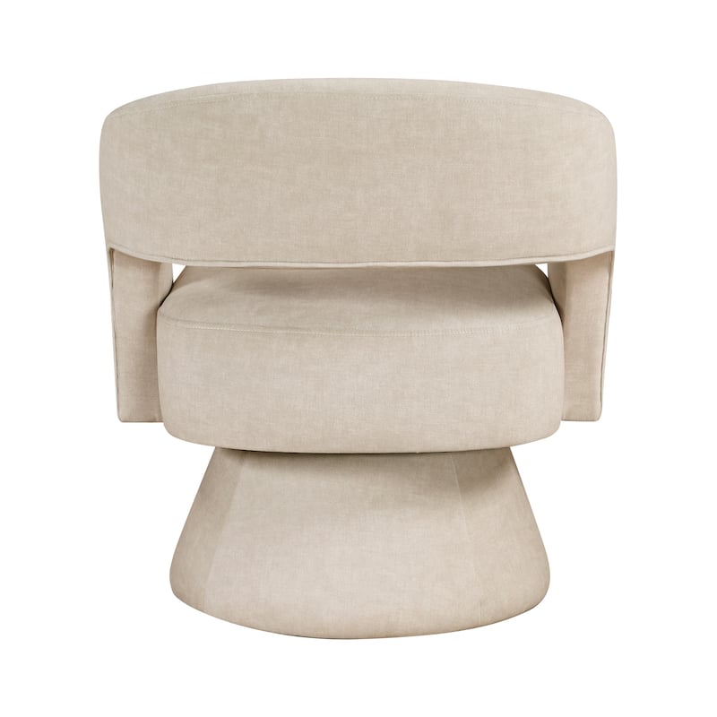 Arden 27" Velvet Swivel Chair - 360-Degree Metal Swivel Base