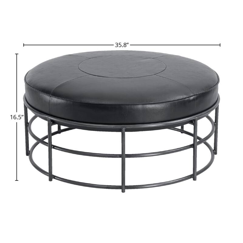 Ashton 38" Wide Ottoman, Black