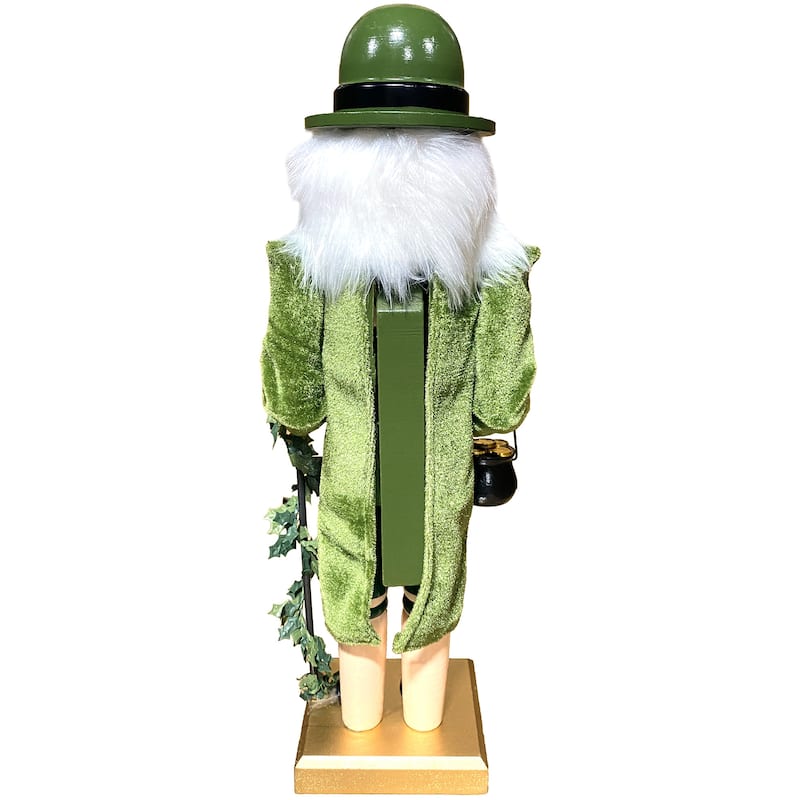 14 inch Leprechaun Nutcracker - green