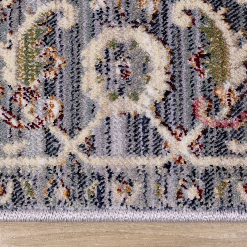 Sydney Collection - Pink/Cream/Blue Elaborate Border Rug