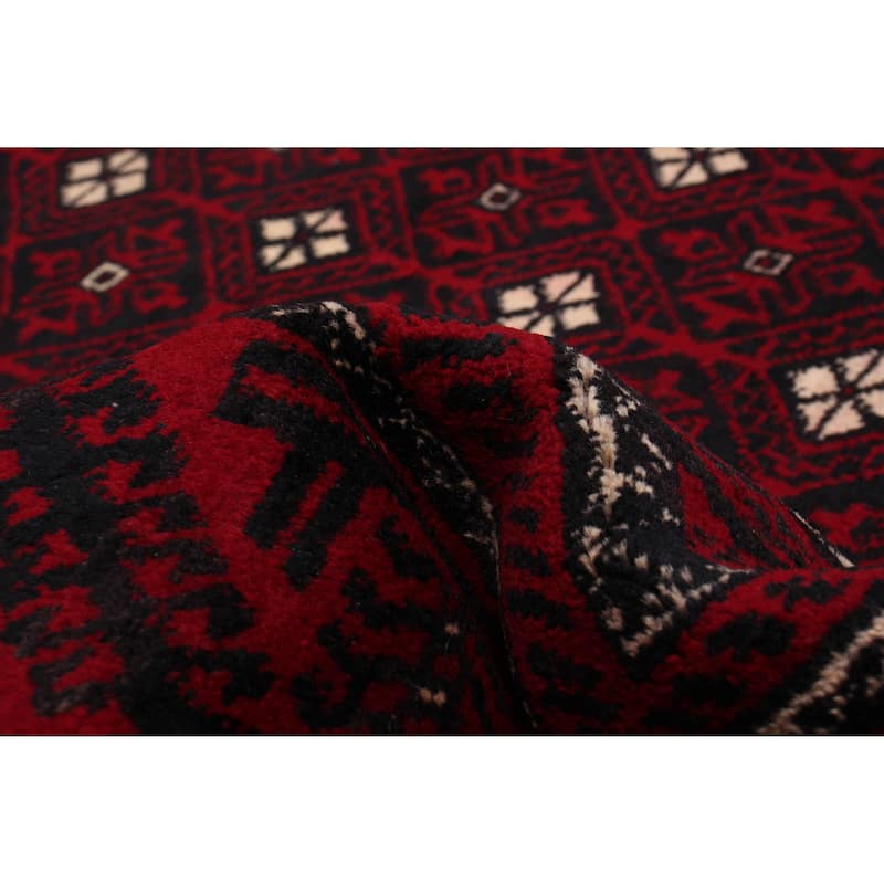 ECARPETGALLERY Hand-knotted Royal Baluch Red Wool Rug - 3'7 x 6'8