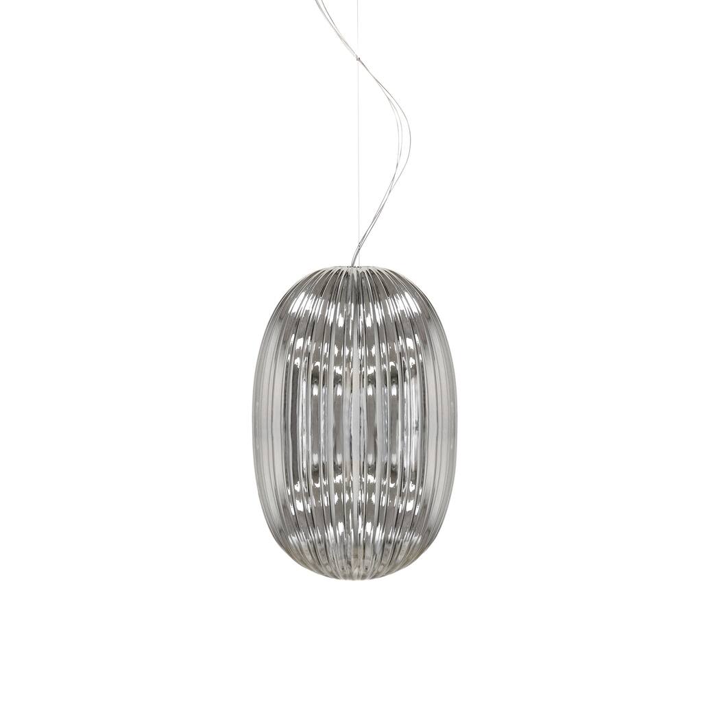 Pasargad Home Seraphina Glass & Steel Pendant Light. Silver