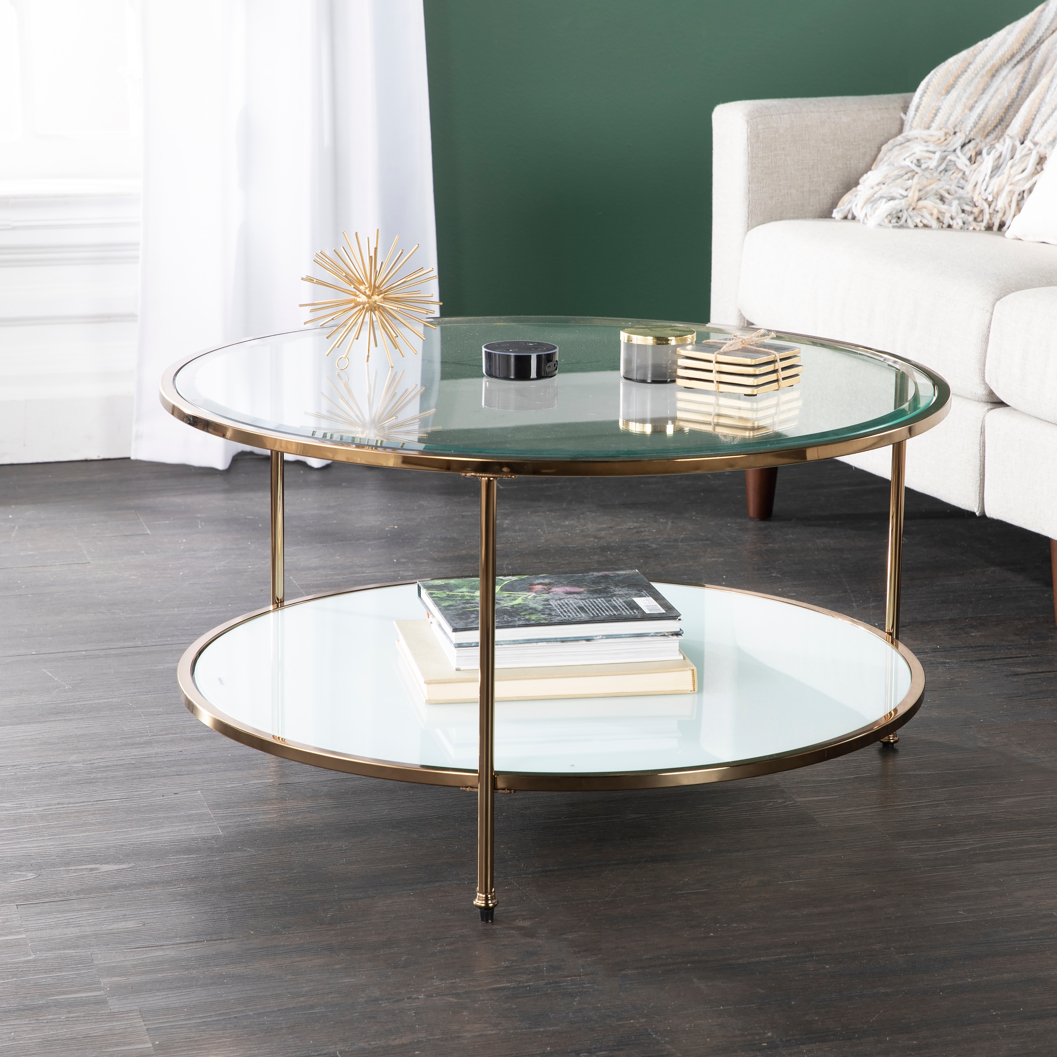Copper glass coffee table sales