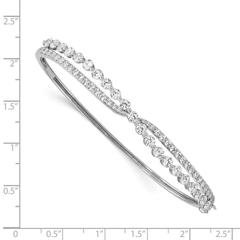 Curata 925 Sterling Silver Rhodium Plated Criss Religious Faith Cross Pendant Necklace CZ Cubic Zirconia Simulated Diamond
