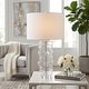 preview thumbnail 4 of 19, Glass Bubble Table Lamp with Crystal Accents and Cylinder Base