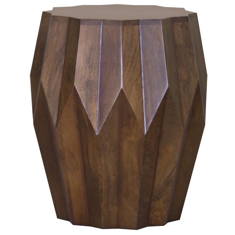 Chantel Drum End Table - Deep Brown
