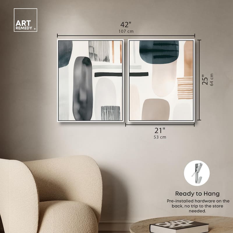 Floating Shapes I Canvas Set of 2 by Art Remedy