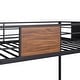 Twin-over-full bunk bed modern style steel frame bunk bed with safety ...