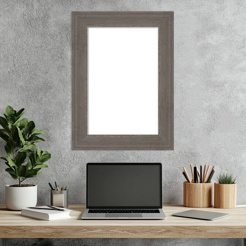 Amanti Art Alta Brown Grey Framed Dry Erase Magnetic Board