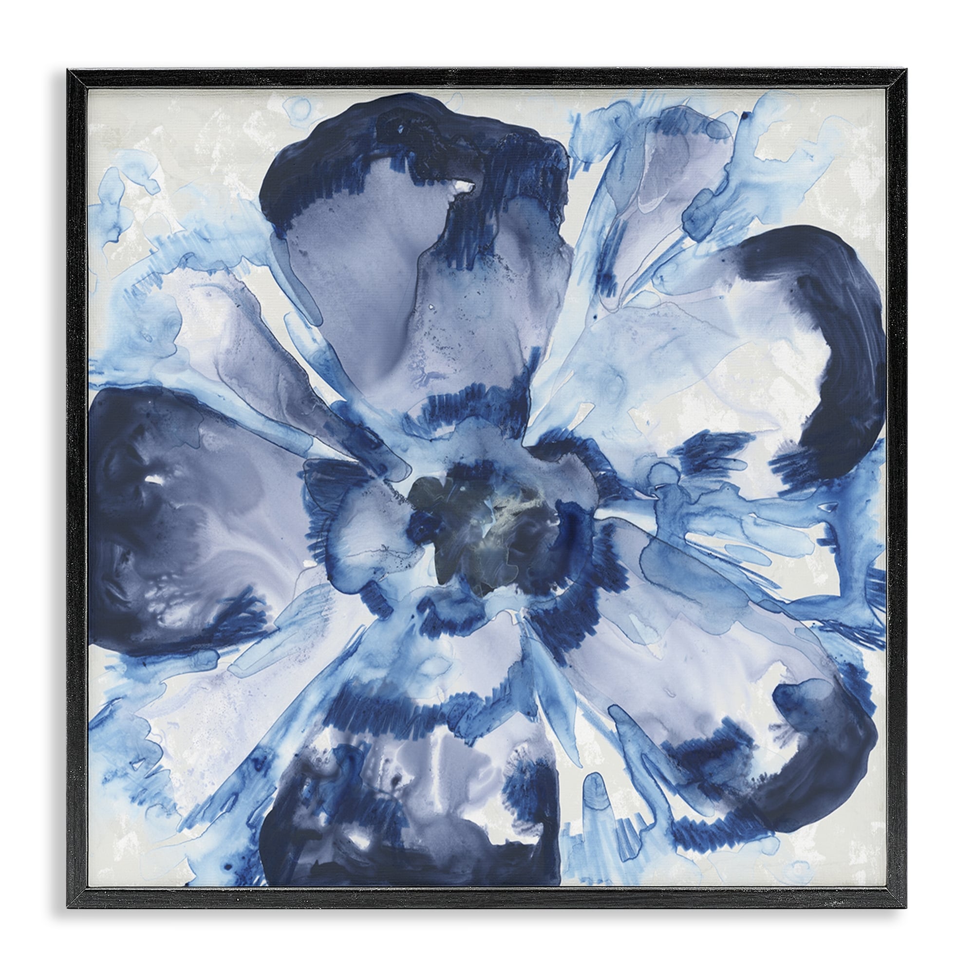 Stupell Blue Glass Flower Framed Giclee Art Design By June Erica Vess