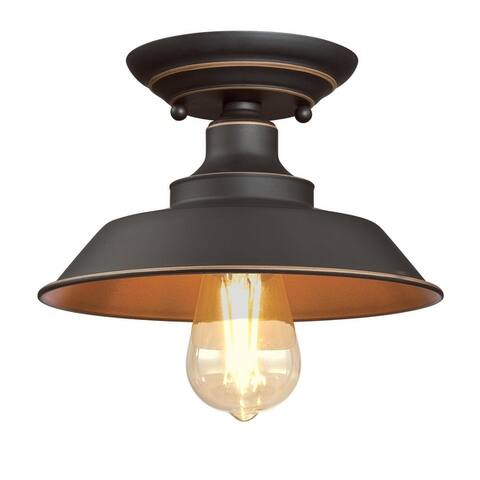 Westinghouse Lighting Iron Hill 9-Inch, One-Light Indoor Semi-Flush Mount Ceiling Fixture