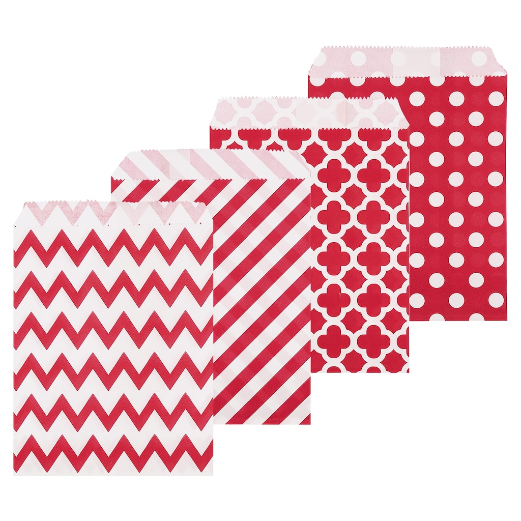 100Pcs Kraft Paper Treat Bags, 7" x 5" Candy Bags Flat Favor Bags