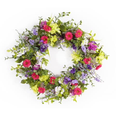 Mixed Floral Wreath 24"D - 24"D x 6"W x 24"H