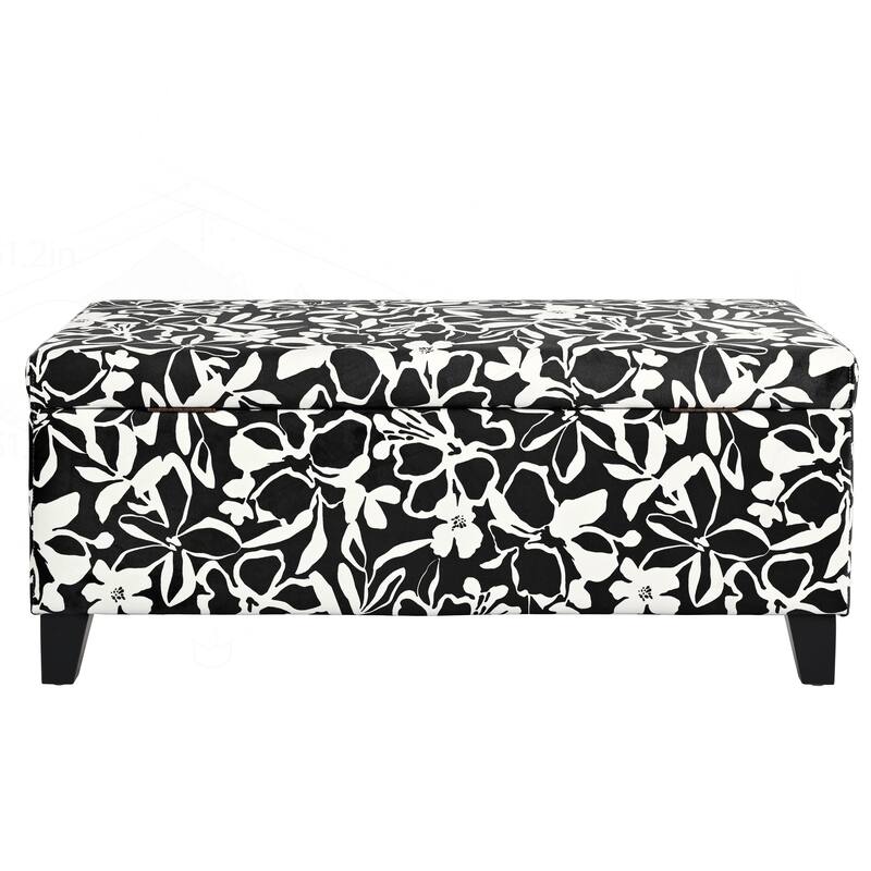 Versatile Floral Patterned Ottoman for Home with Hidden Compartment