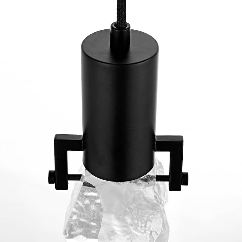WINGBO 3-Light Modern Crystal Pendant Light Fixture Height Adjustable Hanging Light - N/A