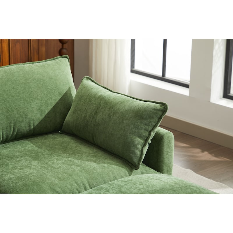 98.8" Chenille L-Shaped Sectional Sofa with 3 Seater