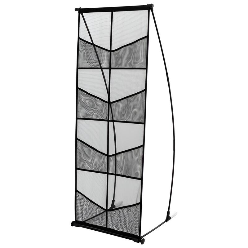 4-Tier Mesh Brochure Display Stand with 8 Pockets, Portable Rack - 20.87 x 17.32 x 52.76 in - Black