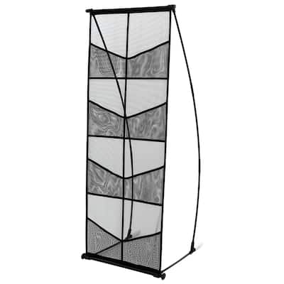 4-Tier Mesh Brochure Display Stand with 8 Pockets, Portable Rack - 20.87 x 17.32 x 52.76 in