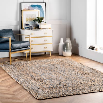 Nuloom Eliz Braided Denim and Jute Area Rug