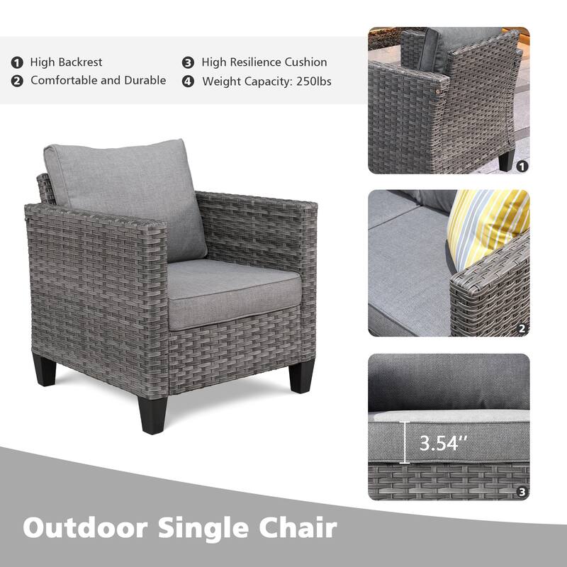 OVIOS 8-piece Patio Wicker Outdoor High-back Sectional Furniture Set