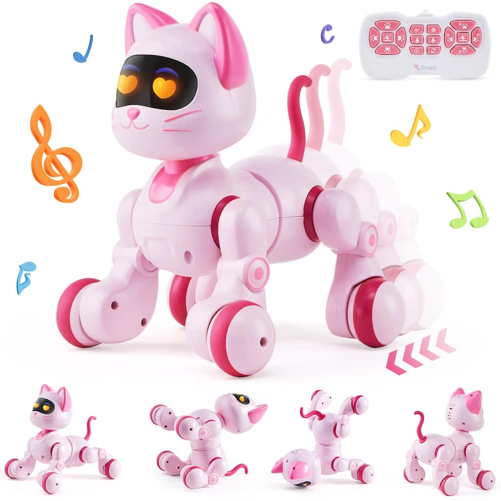Remote Control Robot Cat/Dog Toy for Age 3 4 5 6 7 8 10 Year Old Boys Girls