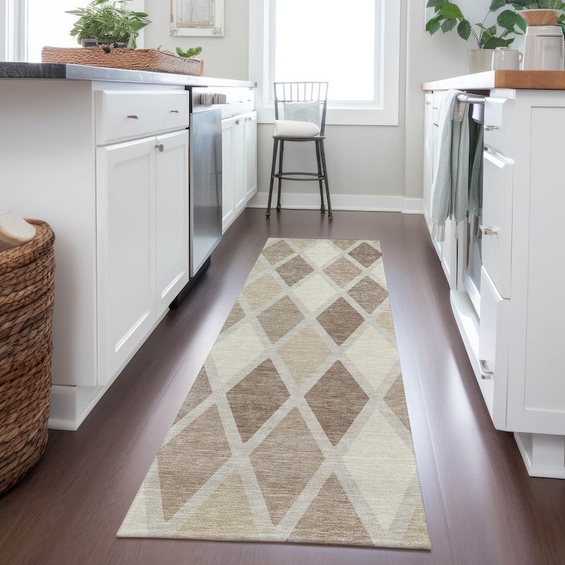 Machine Washable Indoor/ Outdoor Chantille Prism Diamond Rug