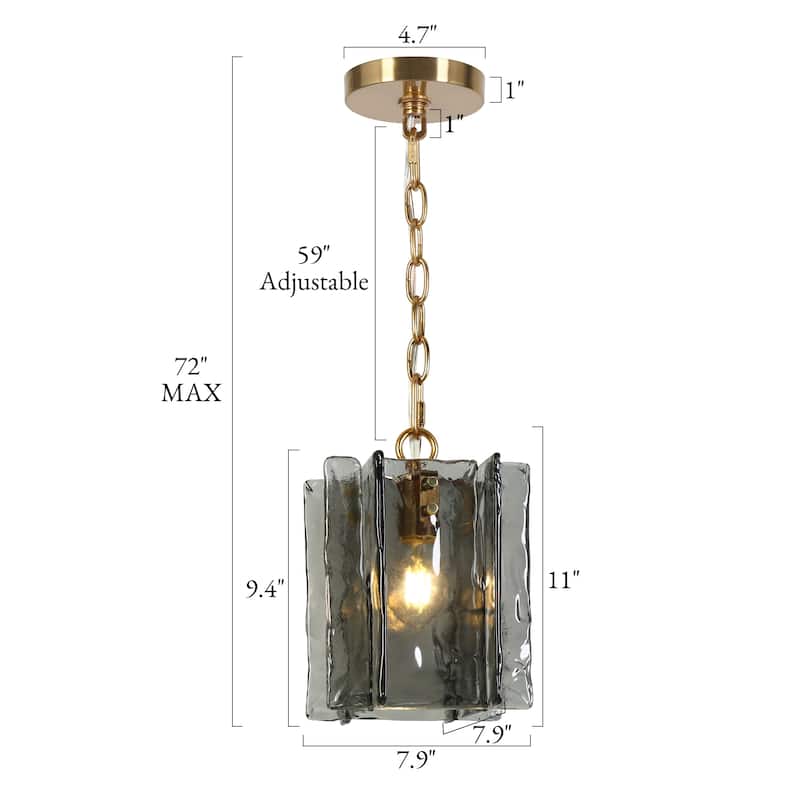 Kasy Modern 1-Light Textured Glass Pendant Light Art Deco Kitchen Island Light