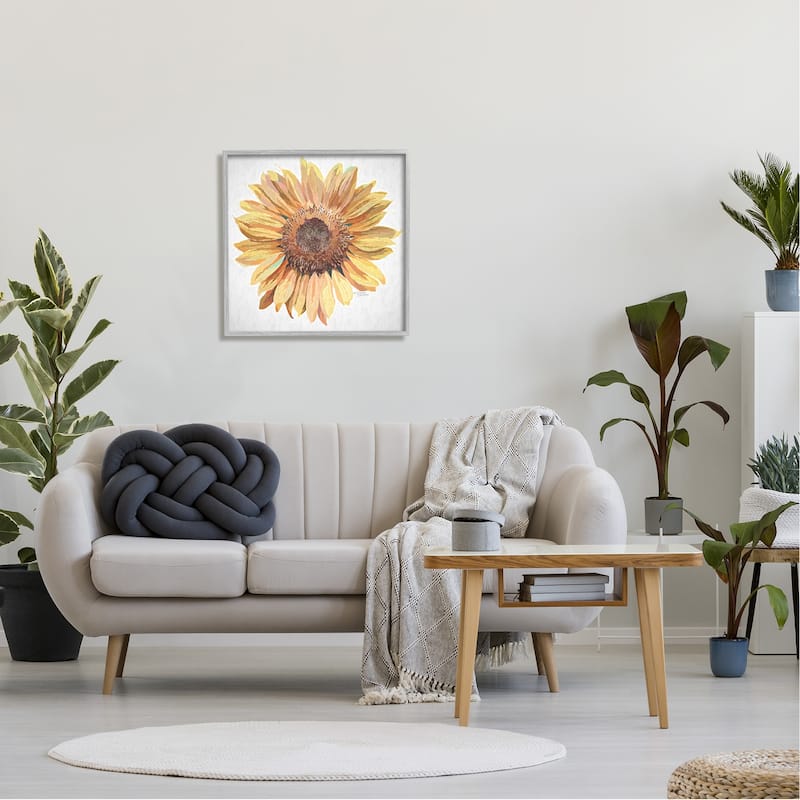 Stupell Vivid Yellow Sunflower Petals Aerial View Flower Framed Wall Art, Design by Michele Norman