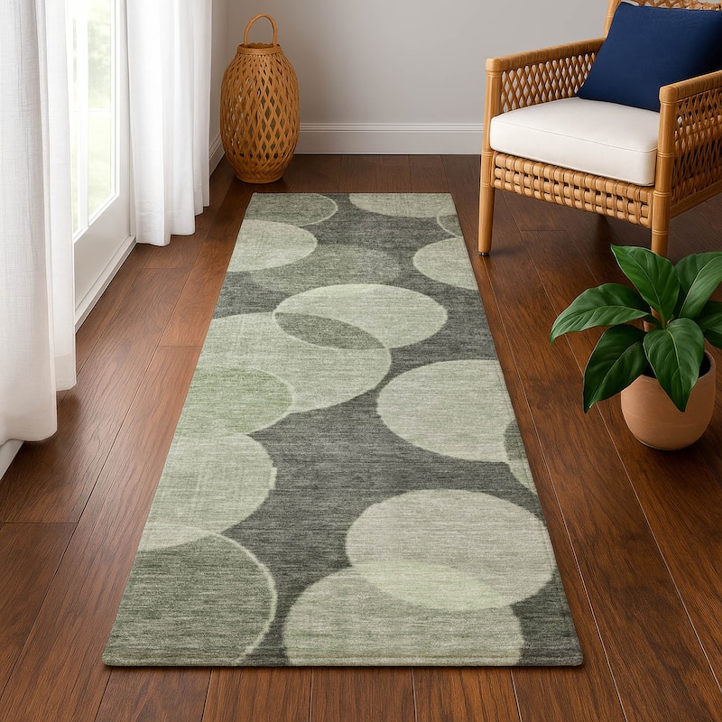 Premium Washable Super Soft Contemporary Bubbles Mayfield Rug - Aloe - 2'3" x 7'6"