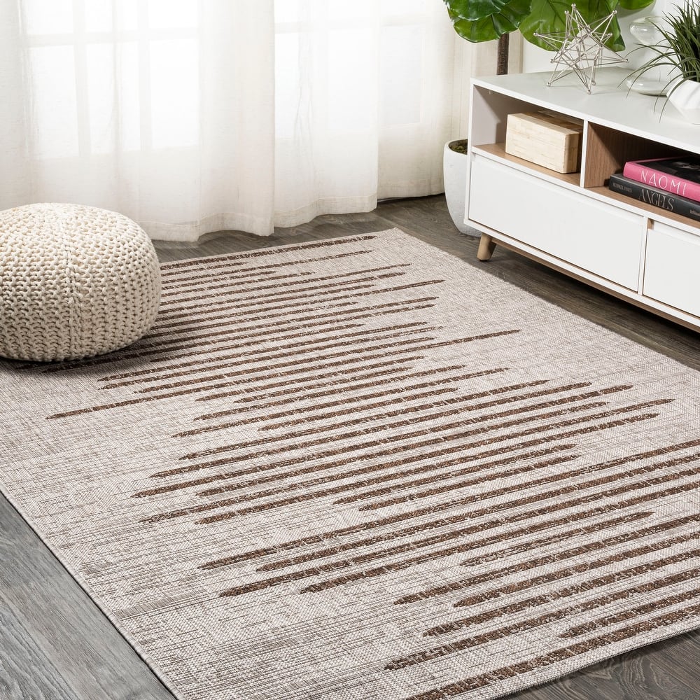 JONATHAN Y Colonia Berber Stripe Geometric Indoor/Outdoor Area Rug