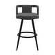 preview thumbnail 2 of 3, Gabriele 26" Gray Faux Leather and Black Metal Swivel Bar Stool