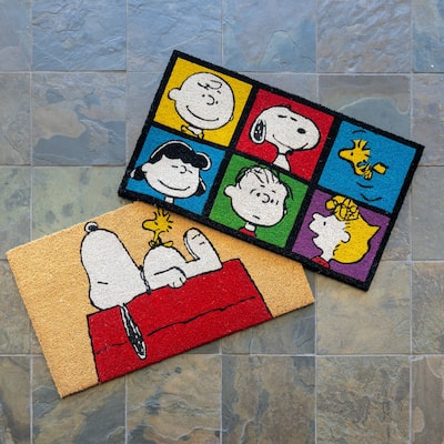 Licensed Peanuts Snoopy and Friends Coir Door Mats, 2 Pack