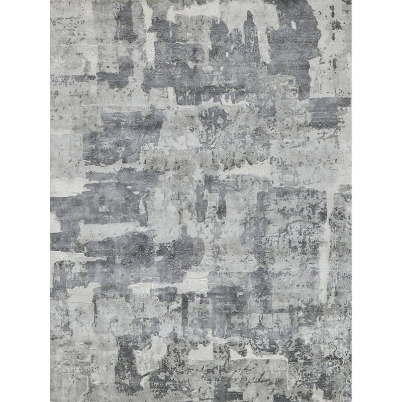 Papyrus Gray Wool/Bamboo Silk handloomed Area Rug