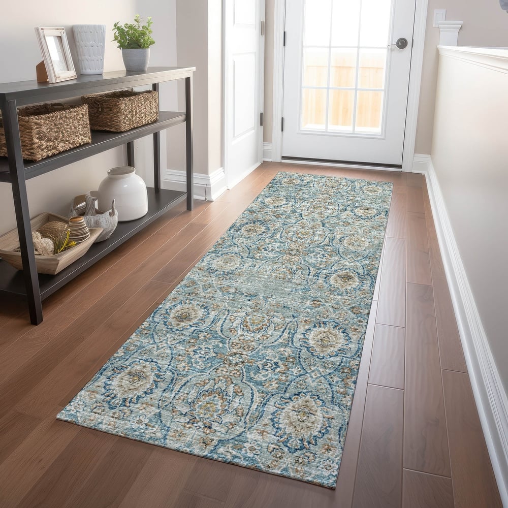 Premium Washable Super Soft Traditional Damask Mayfield Rug