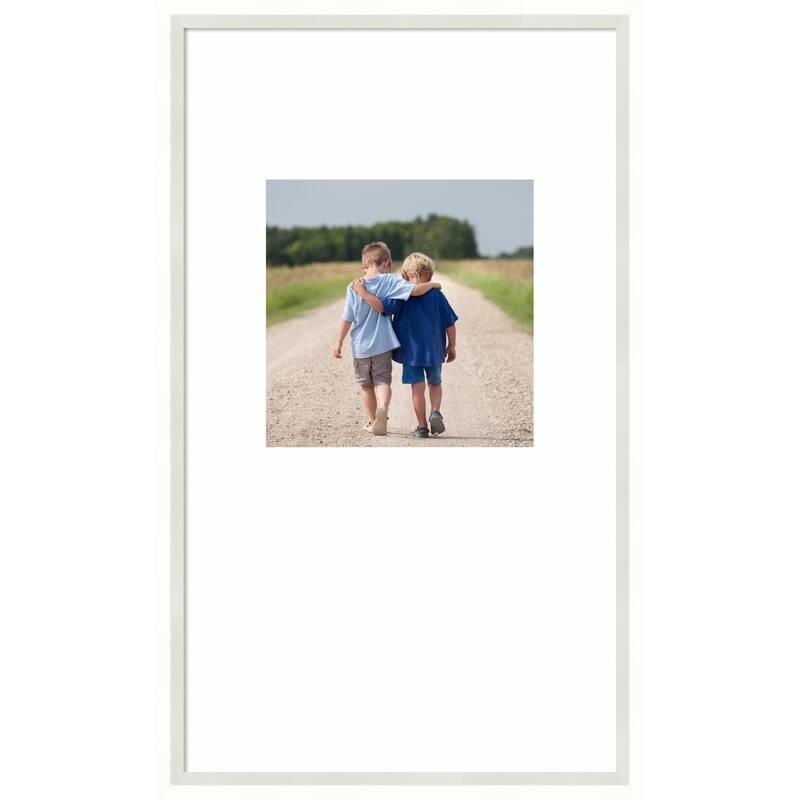 Lucie Black Framed Picture Frame, Photo Frame - 13x22 Matted White 8x8 - Lucie White