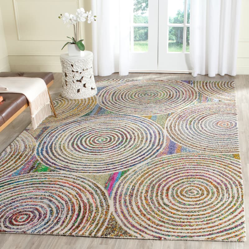 SAFAVIEH Handmade Nantucket Drahomira Contemporary Cotton Rug - 5' x 8' - Beige