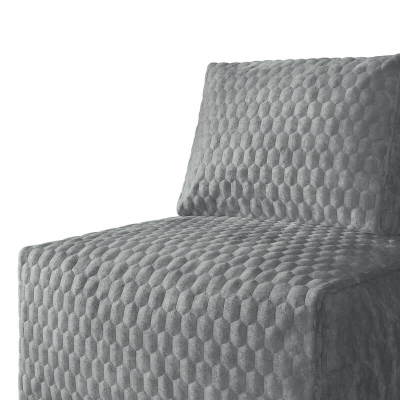 Clayfell Amos Velvet Accent Chair for Living Room - Removable Cover, High-Density Foam & Silent Footrest