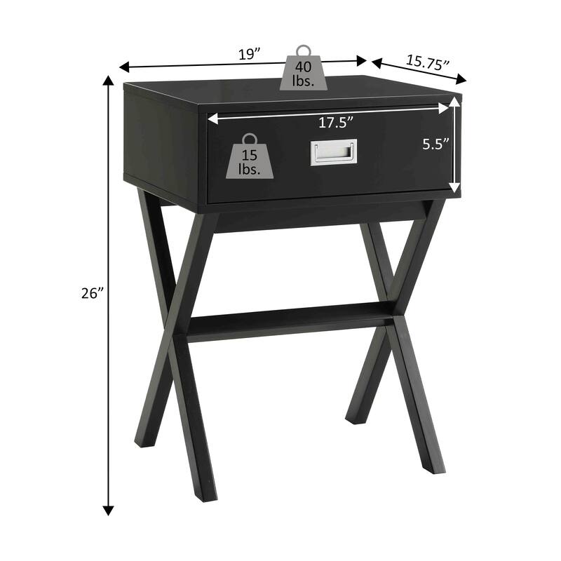 Convenience Concepts Designs2Go Landon 1 Drawer End Table