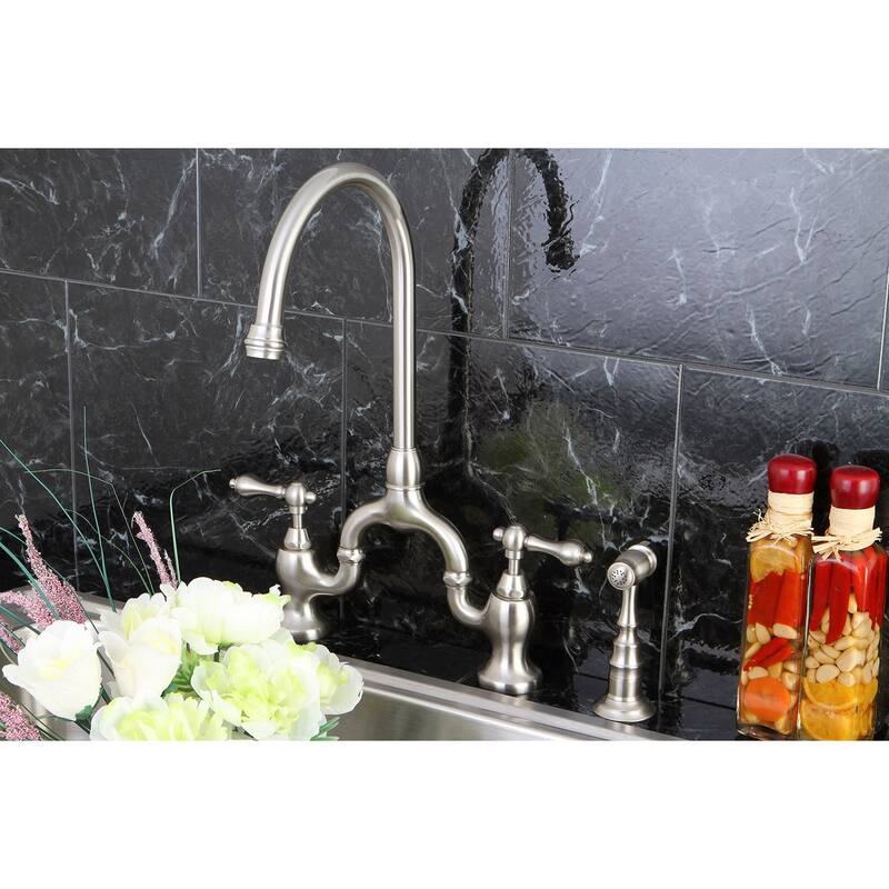 Kingston Brass English Country 1.8 GPM Bridge Kitchen Faucet -