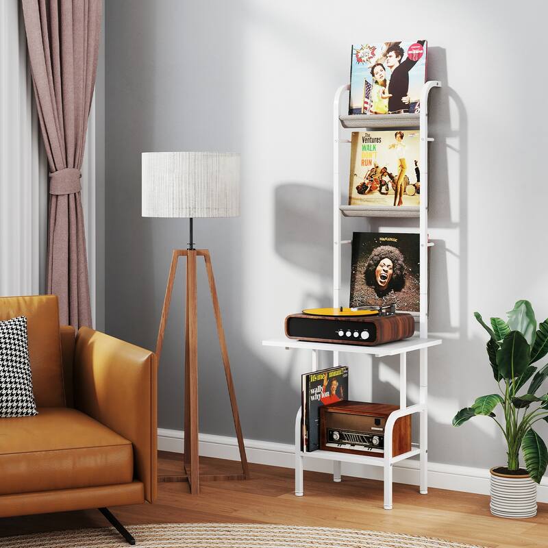 Gymax 5-Tier Record Player Stand w/ Vinyl Display Shelf Record Player