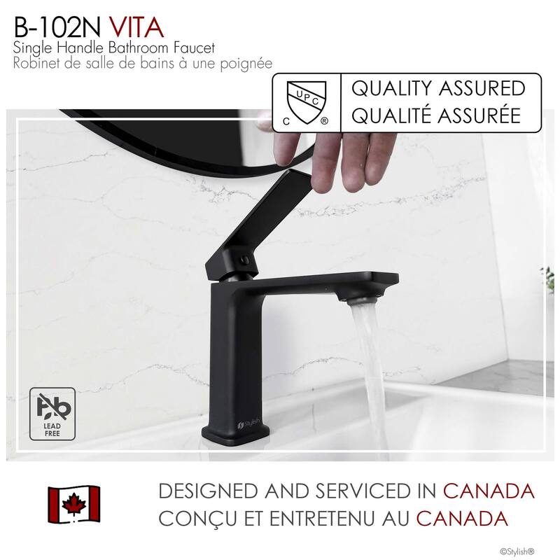 Stylish Vita Single Handle 6" Bathroom Faucet B-102C & B-102N